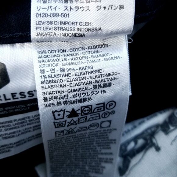 Levis Jeans Mens 32x32 Black 502 Slim Straight American Dark Wash Denim - Picture 9 of 11